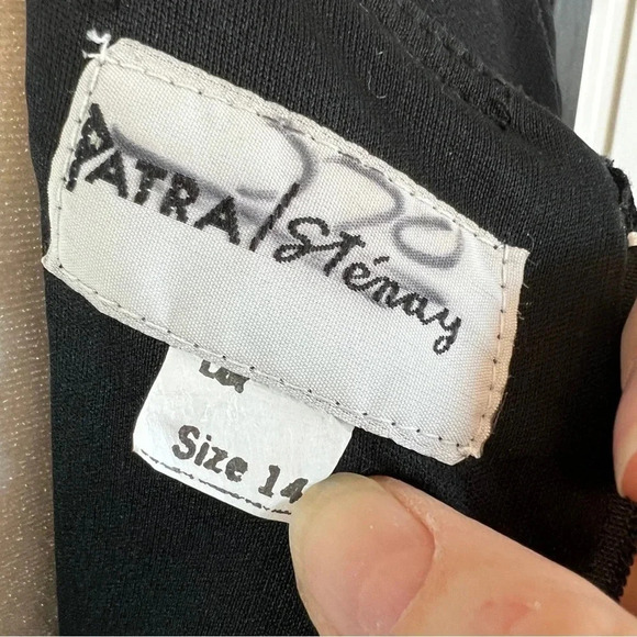 vintage PATRA STENAY Layered Lined Black Dress Crystal Buttons Size 14 - Picture 9 of 12